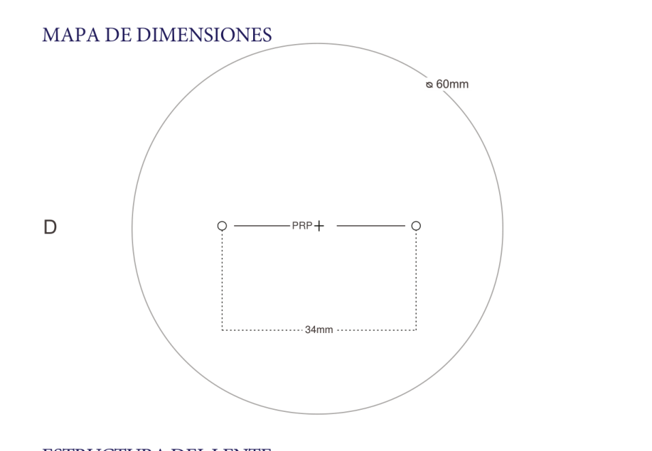 MyoFix: Diagrama de dimensiones original del catálogo